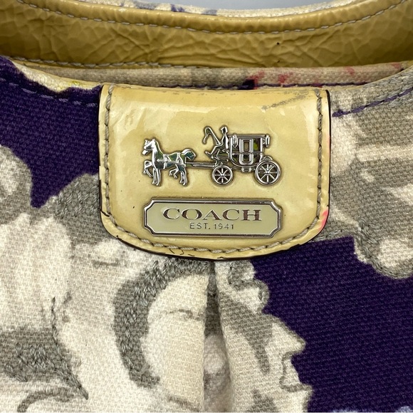 Coach Madison Maggie Navy Floral Tote Handbag M1220-23351 - Picture 3 of 16